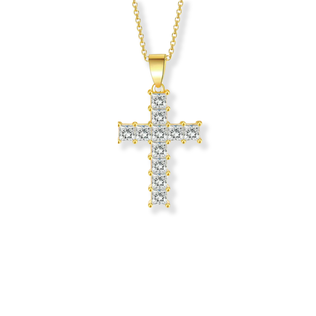 Esme Zirconia Sterling Gold Cross