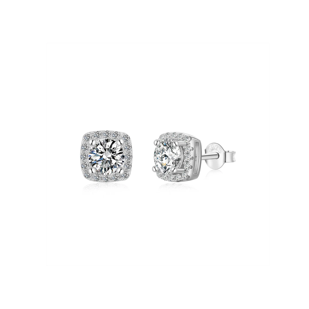 Tiffany Cushion Stud Zirconia Earrings