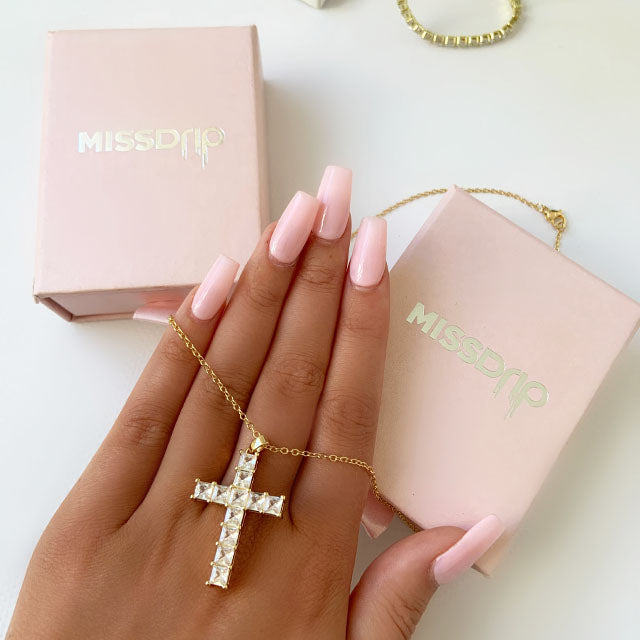 Esme Zirconia Sterling Gold Cross