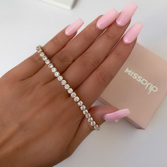Rosa Zirconia Tennis Bracelet 4MM Rose Gold