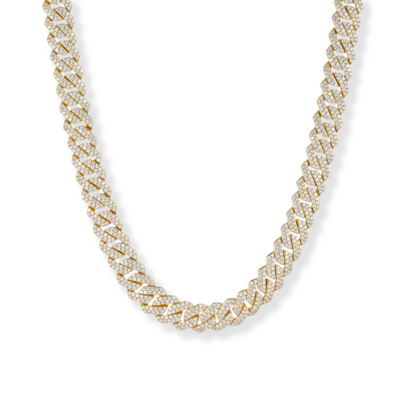 Luna Prong Cuban Diamond Chain Gold