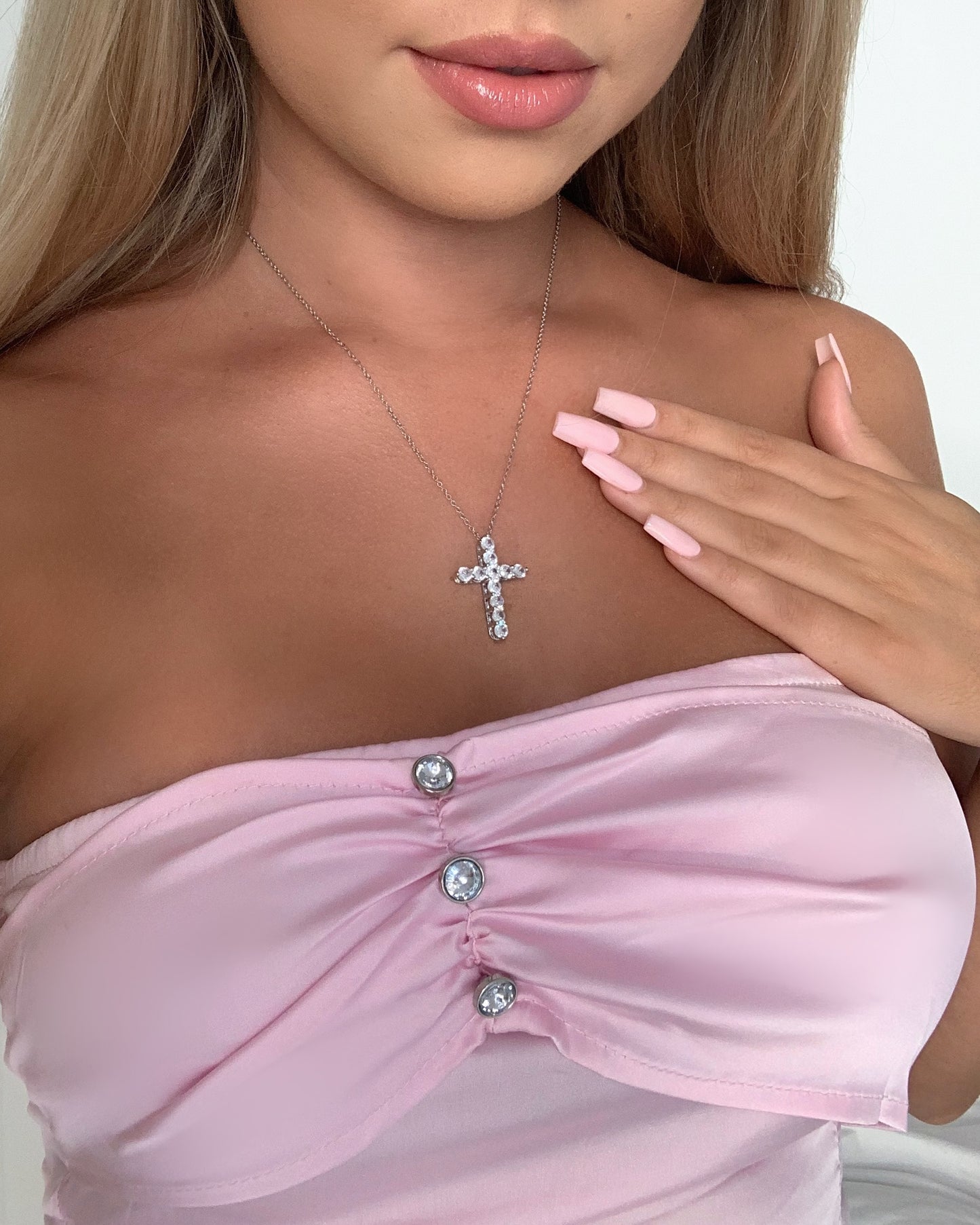 Sienna Sterling Silver Cross Necklace
