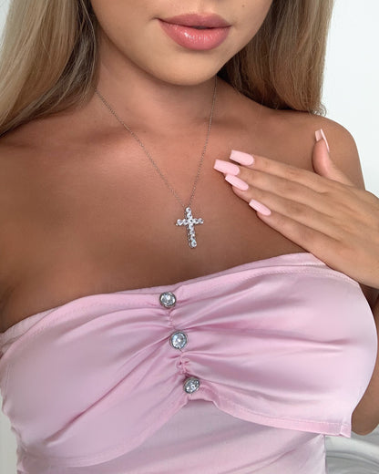 Sienna Sterling Silver Cross Necklace