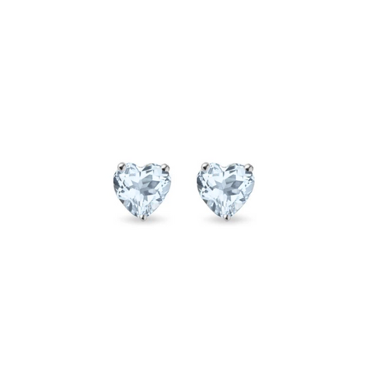 LOVE Silver Heart Shaped Stud Earrings