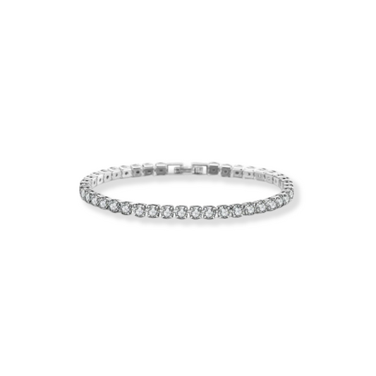 Rosa Zirconia Tennis Bracelet 4MM Silver