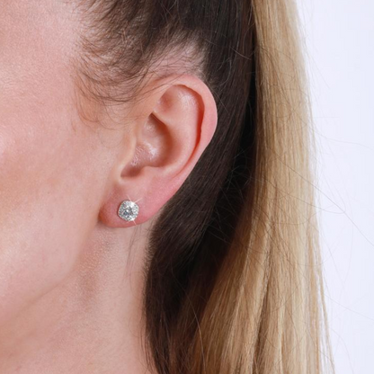 Tiffany Cushion Stud Zirconia Earrings