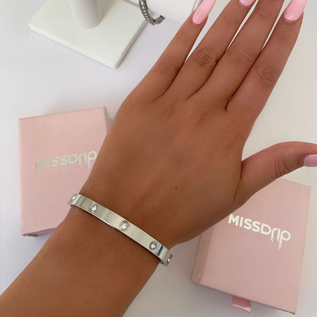 Kimmie Silver Bangle Bracelet