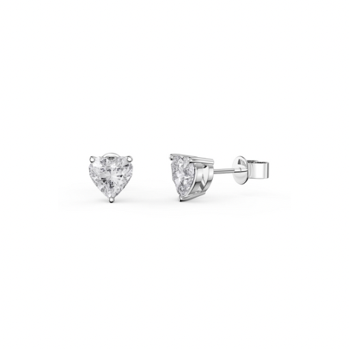 LOVE Silver Heart Shaped Stud Earrings