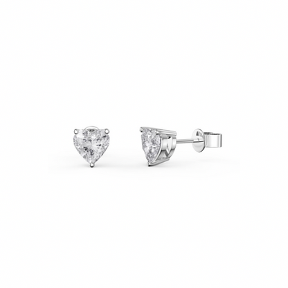 LOVE Silver Heart Shaped Stud Earrings