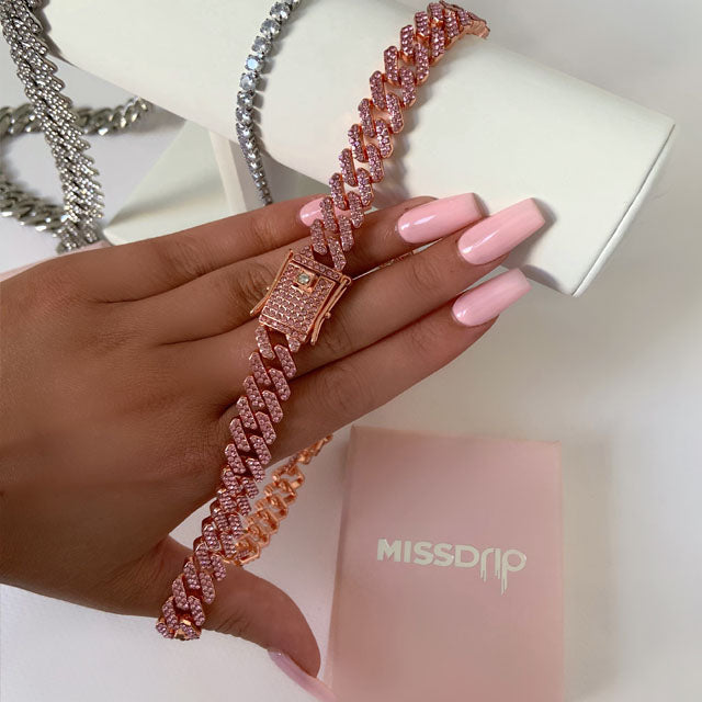 Isla Prong Cuban Chain Pink