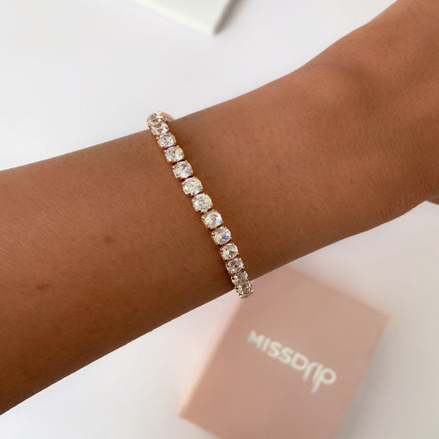 Rosa Zirconia Tennis Bracelet 4MM Rose Gold